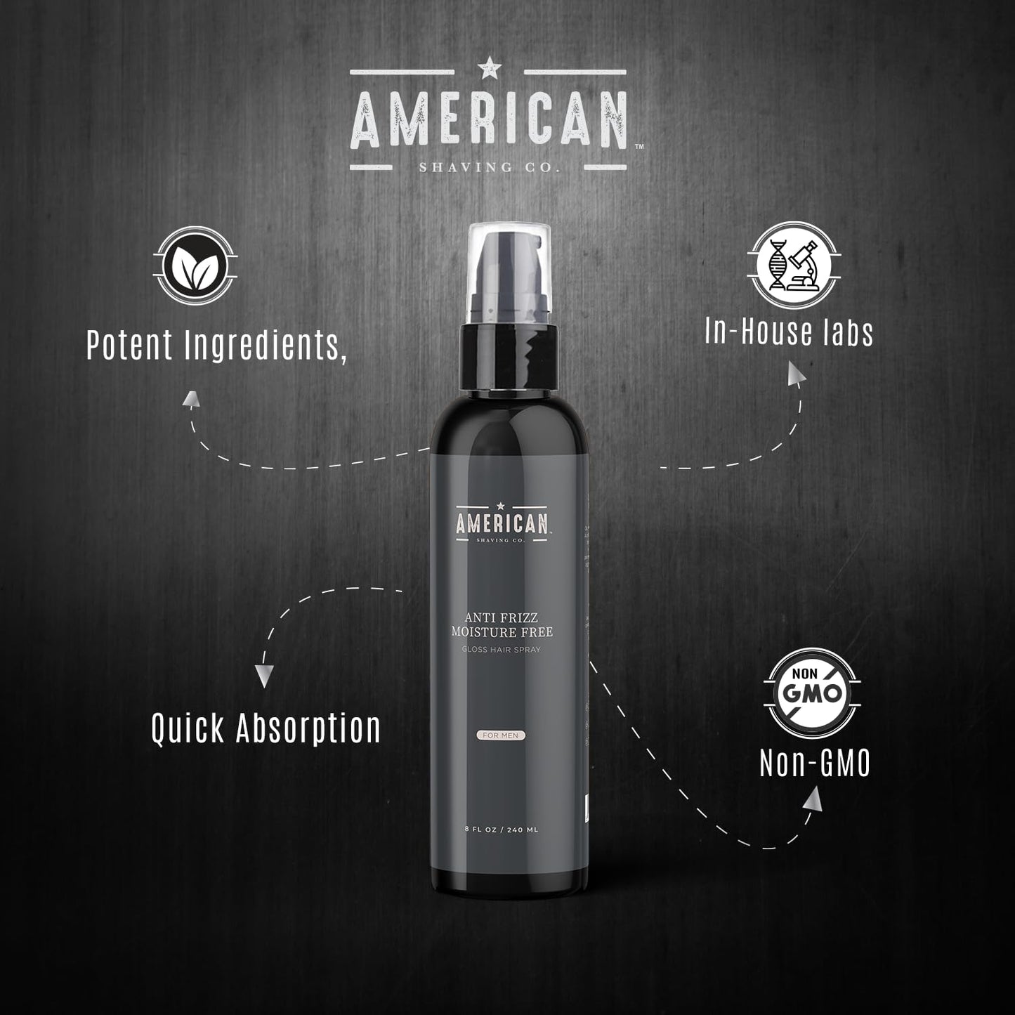 Anti-Frizz Moisture Free Gloss Hair Spray For Men