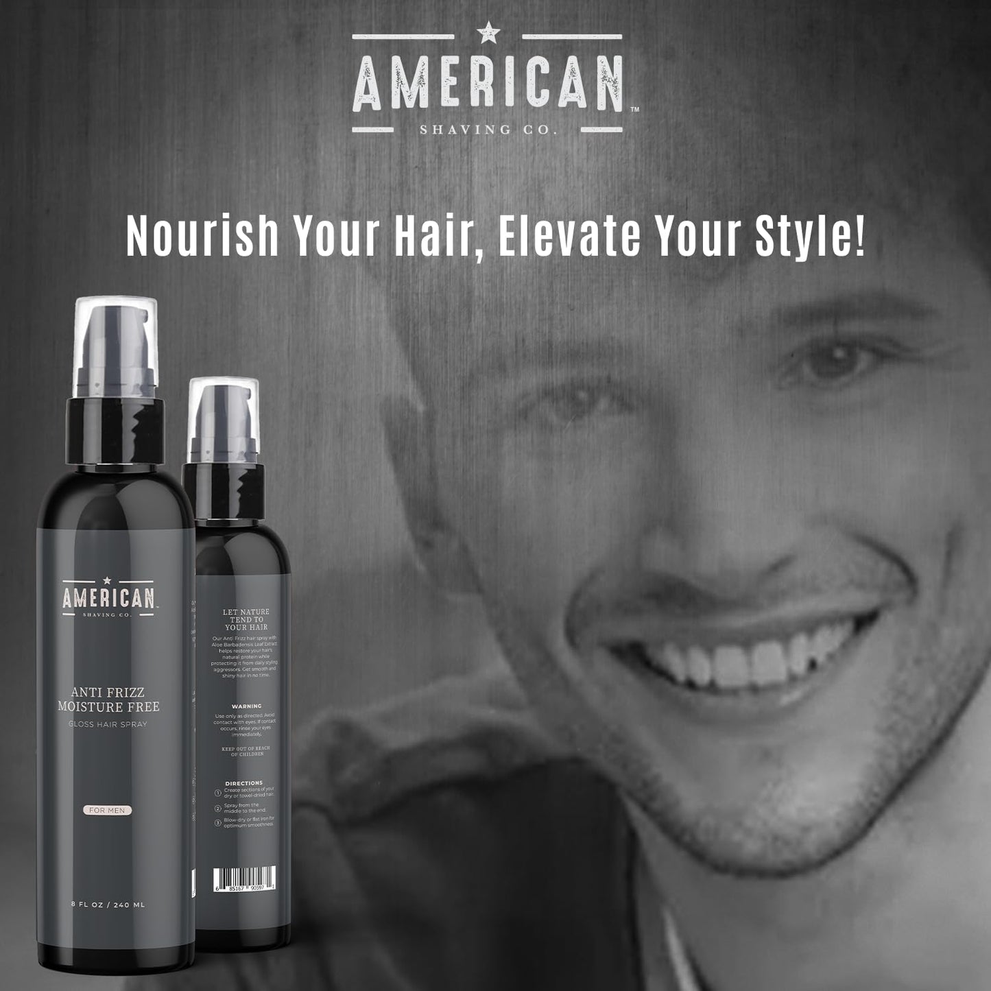 Anti-Frizz Moisture Free Gloss Hair Spray For Men