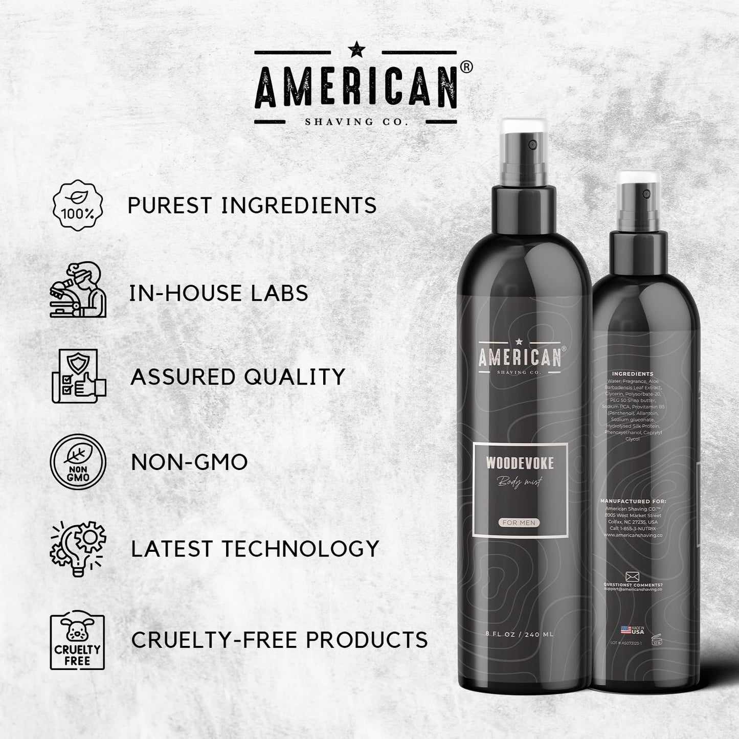Woodevoke Body Mist For Men 8 oz