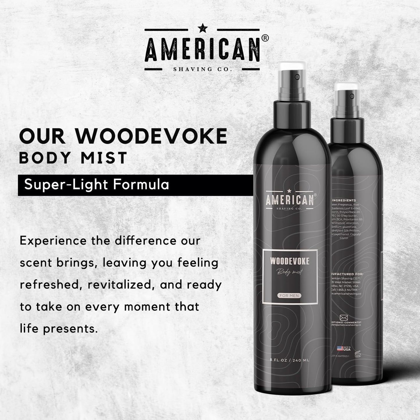 Woodevoke Body Mist For Men 8 oz