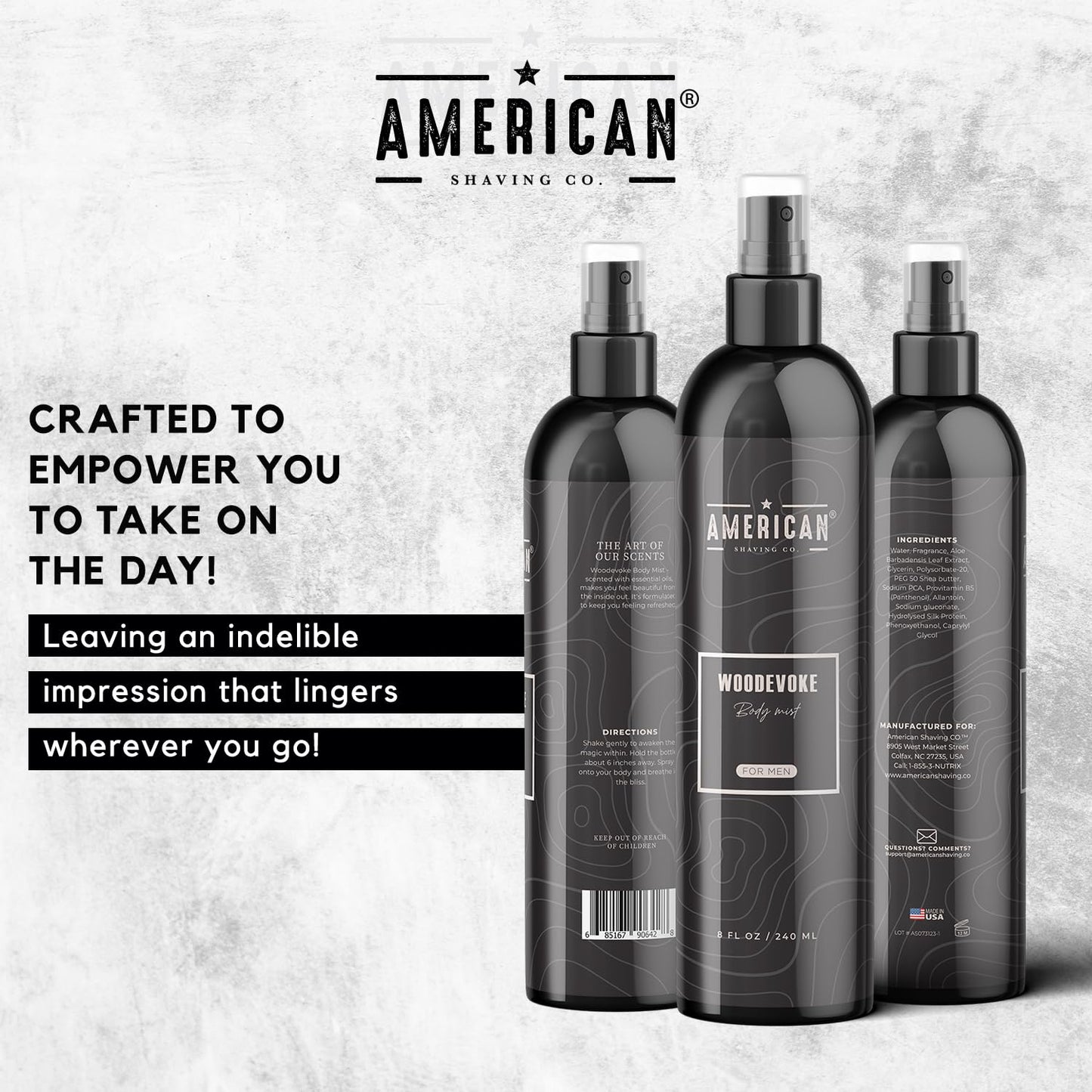 Woodevoke Body Mist For Men 8 oz