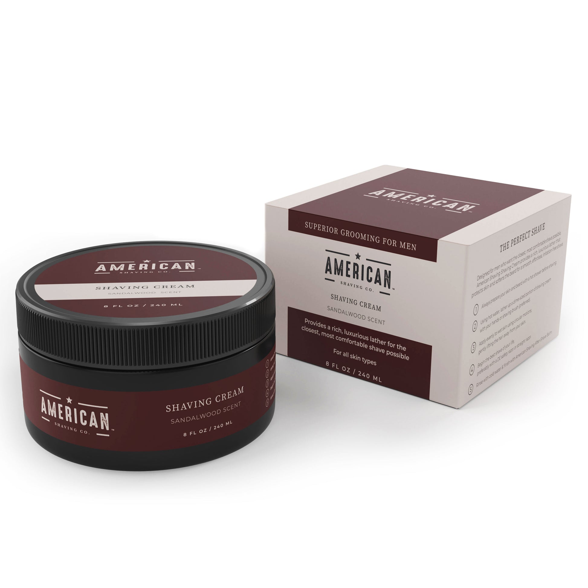 American Shaving Co Shaving Cream (8oz) - Sandalwood Barbershop Scent Premium Natural Lathering Wet Shave Soap - Best Men's Shave Cream For American Shaving Co Shaving Cream (8oz) - Sandalwood Barbershop Scent Premium Natural Lathering Wet Shave Soap - Best Men's Shave Cream For